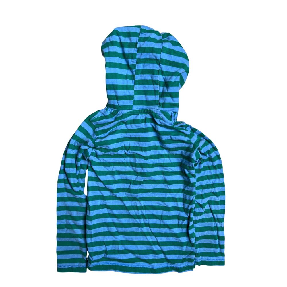 Leigh Tucker Willow Boys Striped Green and Blue Hooded Sweatshirt Size 4-5 - Picture 5 of 8